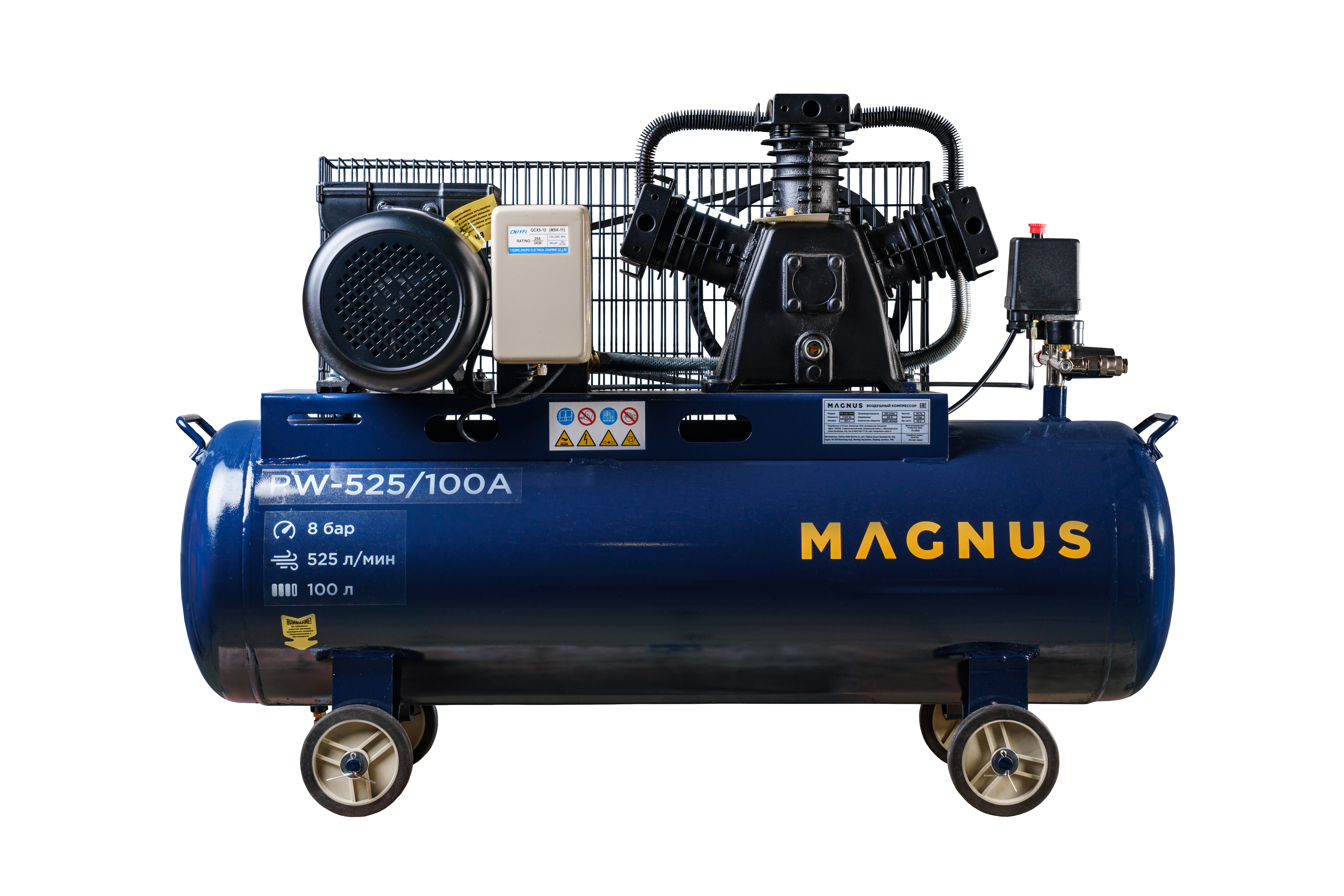 Компрессор воздушный Magnus KW-525/100А новый фильтр (8 атм.,3,0кВт, 220В,Ф65) в Сочи