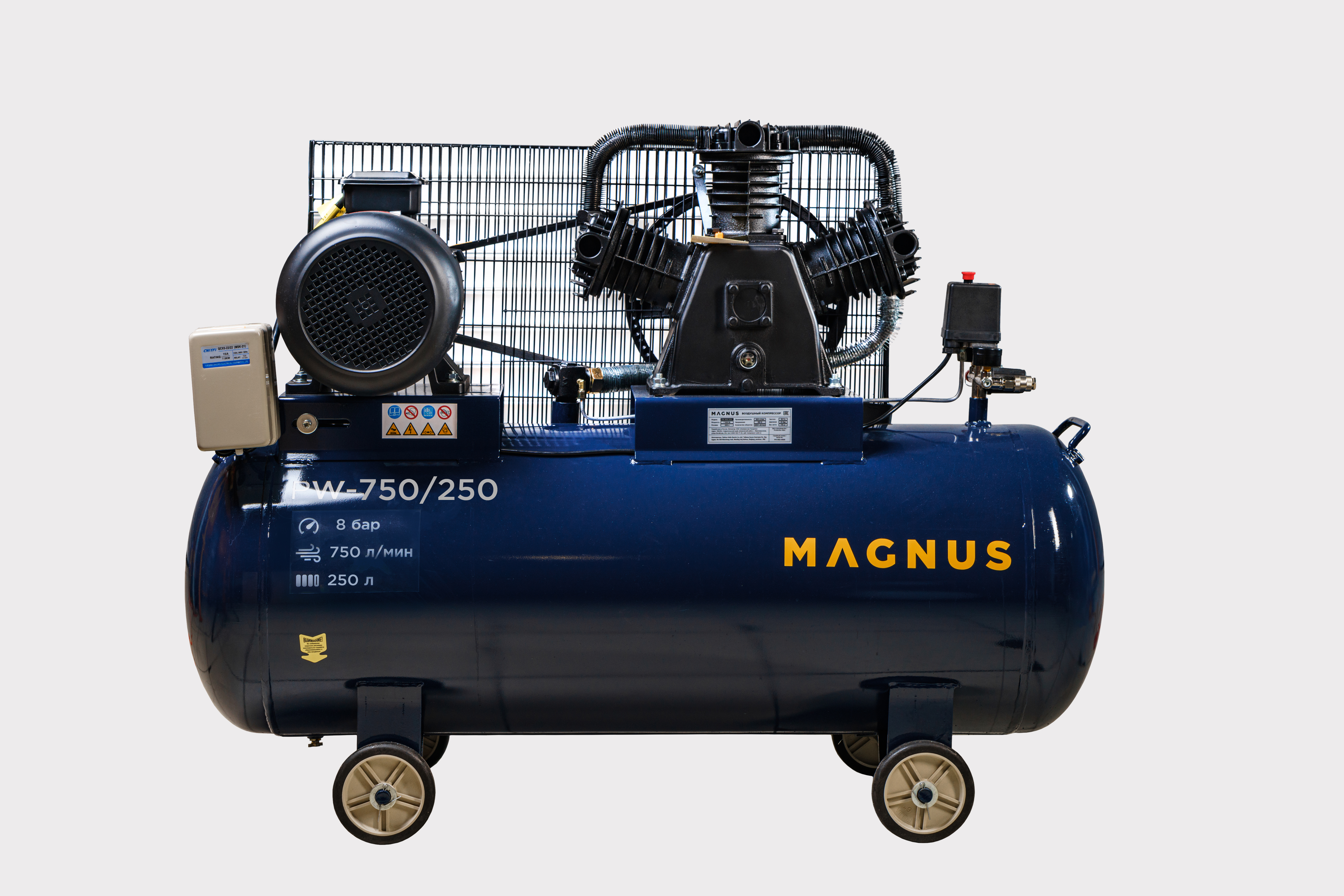 Компрессор воздушный Magnus PW-750/250 (8атм.,/5.5кВт, 380В,Ф80) в Сочи